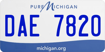 MI license plate DAE7820