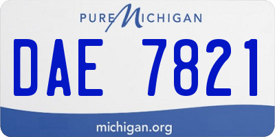 MI license plate DAE7821