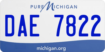 MI license plate DAE7822