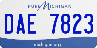 MI license plate DAE7823