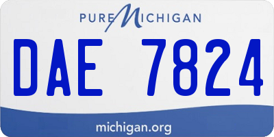 MI license plate DAE7824