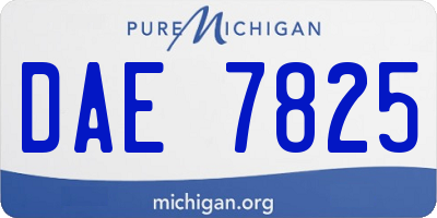MI license plate DAE7825