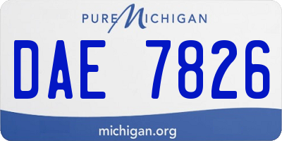 MI license plate DAE7826