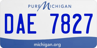 MI license plate DAE7827