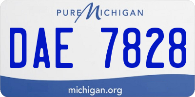 MI license plate DAE7828
