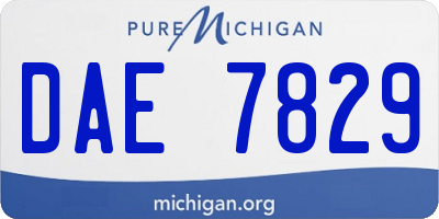 MI license plate DAE7829