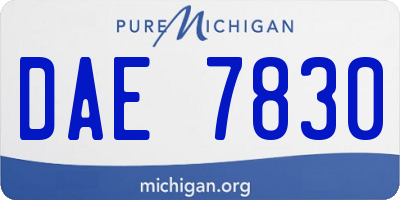 MI license plate DAE7830