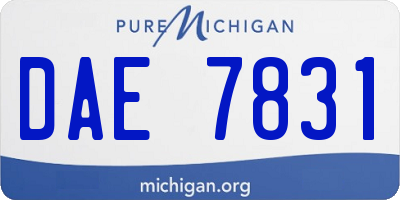MI license plate DAE7831