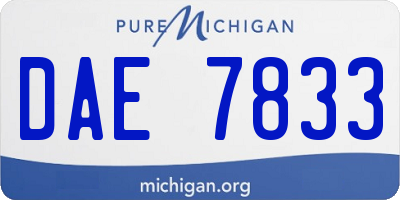 MI license plate DAE7833