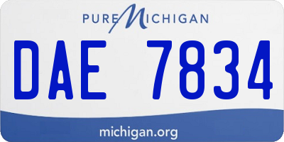MI license plate DAE7834