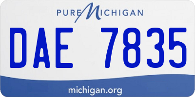 MI license plate DAE7835
