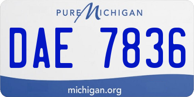 MI license plate DAE7836