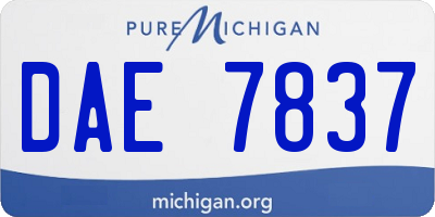 MI license plate DAE7837