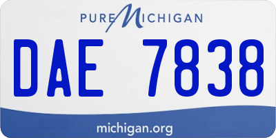 MI license plate DAE7838