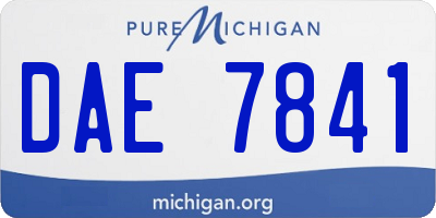 MI license plate DAE7841