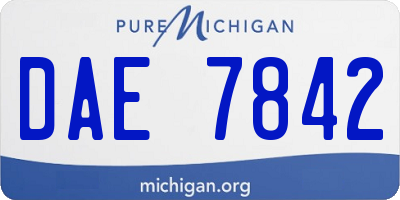 MI license plate DAE7842