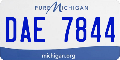 MI license plate DAE7844