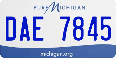 MI license plate DAE7845