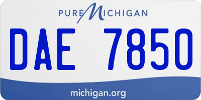 MI license plate DAE7850