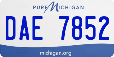 MI license plate DAE7852
