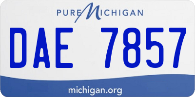 MI license plate DAE7857