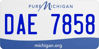 MI license plate DAE7858