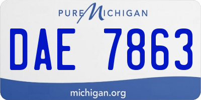 MI license plate DAE7863