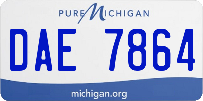 MI license plate DAE7864