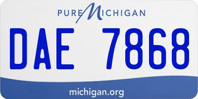 MI license plate DAE7868