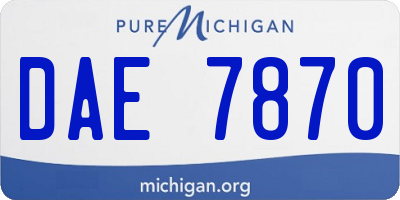 MI license plate DAE7870
