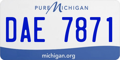 MI license plate DAE7871