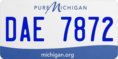 MI license plate DAE7872