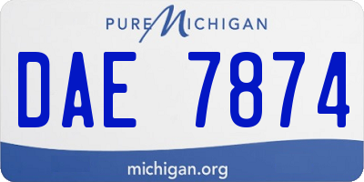 MI license plate DAE7874
