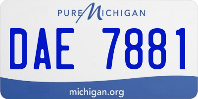 MI license plate DAE7881