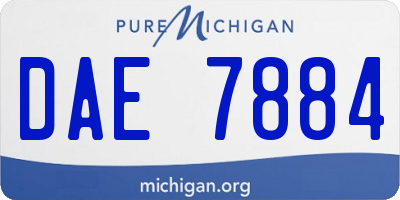MI license plate DAE7884