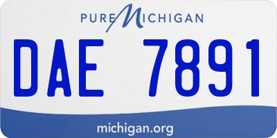 MI license plate DAE7891