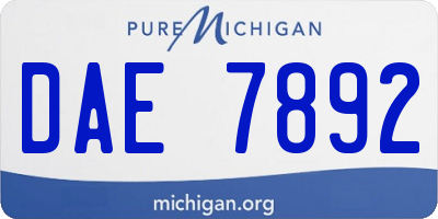 MI license plate DAE7892