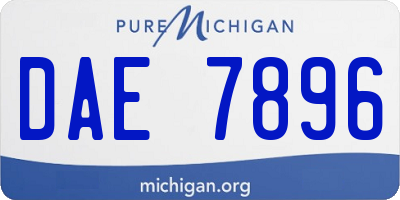 MI license plate DAE7896