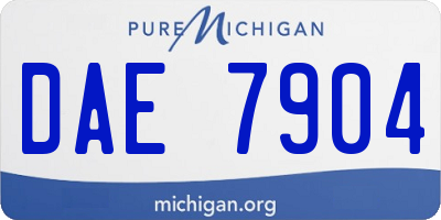 MI license plate DAE7904