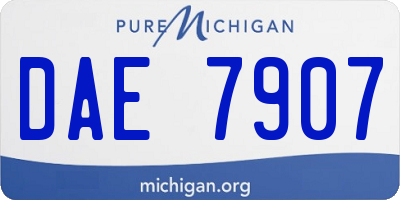 MI license plate DAE7907