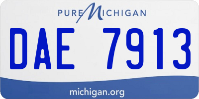 MI license plate DAE7913