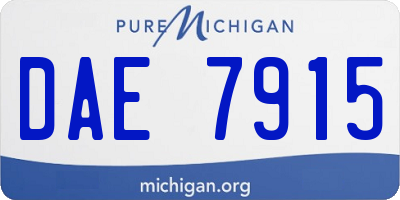 MI license plate DAE7915