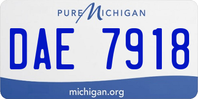 MI license plate DAE7918