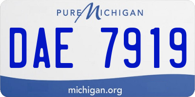 MI license plate DAE7919