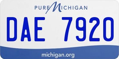 MI license plate DAE7920