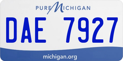 MI license plate DAE7927