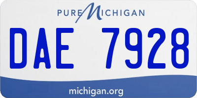 MI license plate DAE7928