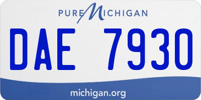 MI license plate DAE7930