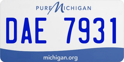 MI license plate DAE7931