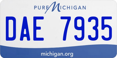 MI license plate DAE7935